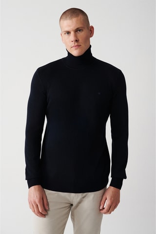 Camisola regular - Azul-marinho