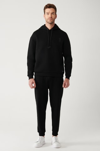 Sweat regular com capuz - Preto