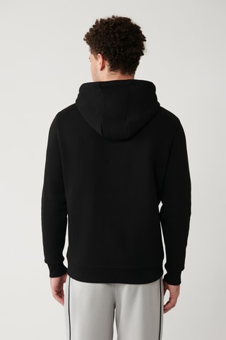 Sweat regular com capuz - Preto