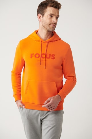 Sweat regular com capuz - Laranja