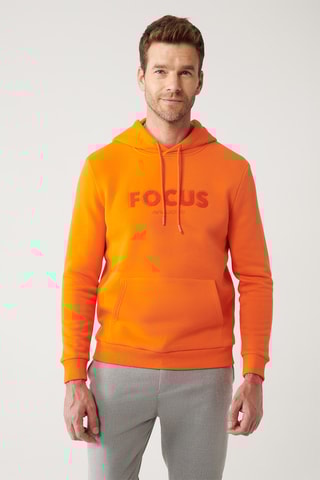 Sweat regular com capuz - Laranja