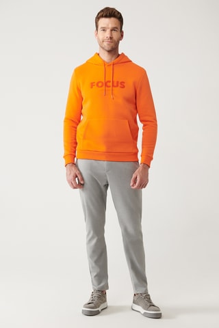 Sweat regular com capuz - Laranja