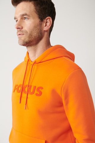 Sweat regular com capuz - Laranja