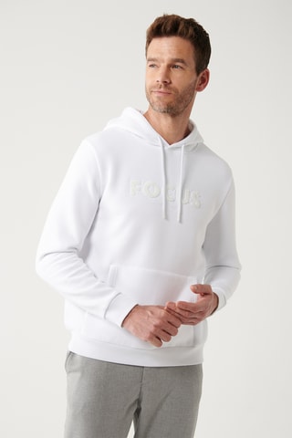 Sweat regular com capuz - Branco
