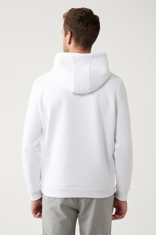 Sweat regular com capuz - Branco