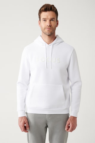 Sweat regular com capuz - Branco