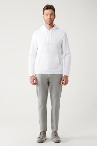 Sweat regular com capuz - Branco