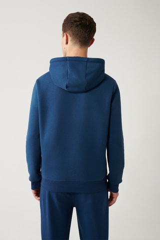 Sweat regular com capuz - Índigo
