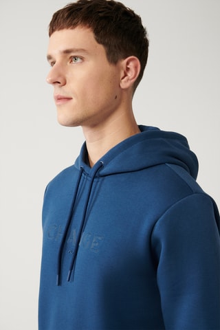 Sweat regular com capuz - Índigo
