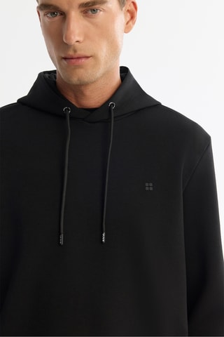 Sweat regular com capuz - Preto