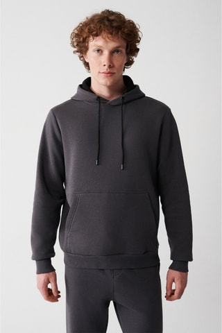 Sweat regular com capuz - Antracite