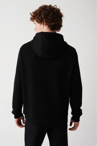 Sweat regular com capuz - Preto