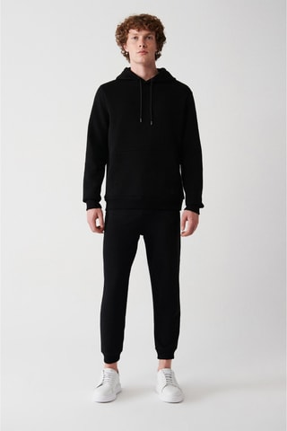 Sweat regular com capuz - Preto