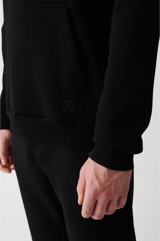 Sweat regular com capuz - Preto