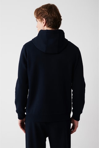 Sweat regular com capuz - Azul marinho