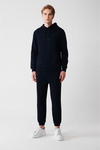 Sweat regular com capuz - Azul marinho