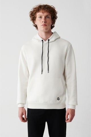 Sweat regular com capuz - Branco