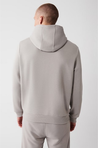Sweat regular com capuz - Cinzento