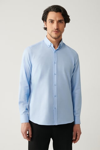 Camisa regular - Azul claro