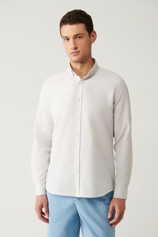 Camisa regular - Cinzento claro