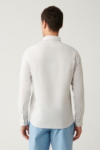 Camisa regular - Cinzento claro