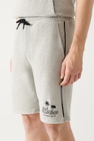 Sweat e calções - Cinzento mesclado