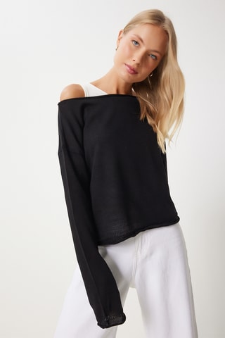 Blusa regular e camisola de alças - Preto e branco