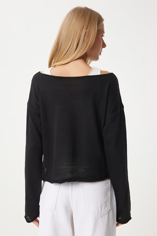 Blusa regular e camisola de alças - Preto e branco