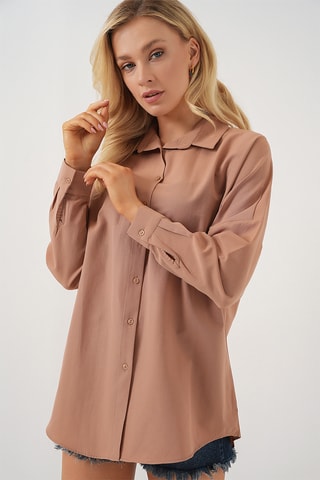 Camisa oversize - Camel