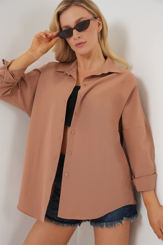 Camisa oversize - Camel