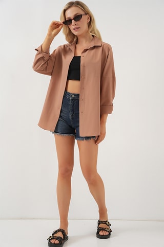 Camisa oversize - Camel