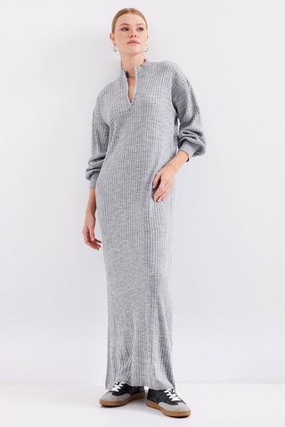 Vestido-camisola - Cinzento