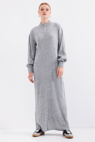 Vestido-camisola - Cinzento