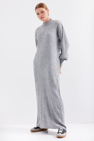 Vestido-camisola - Cinzento