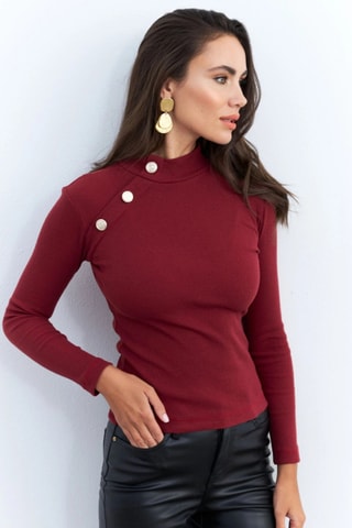 Blusa regular - Bordô