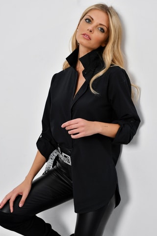 Camisa regular - Preto