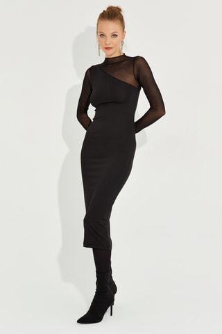 Vestido midi - Preto