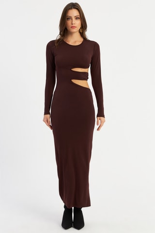 Vestido comprido - Castanho