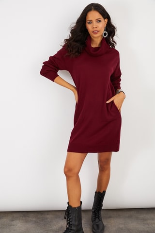 Vestido-camisola - Bordô
