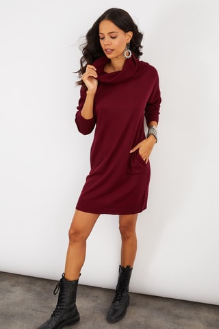 Vestido-camisola - Bordô