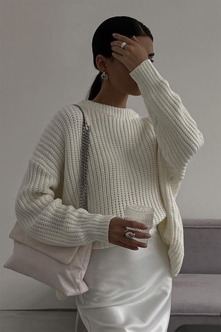 Camisola oversize - Creme