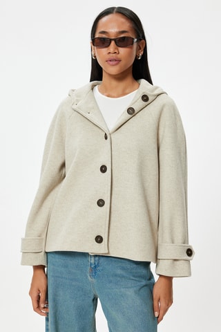 Manteau à capuche - Beige