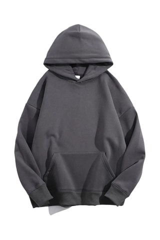Sweat regular com capuz - Cinzento