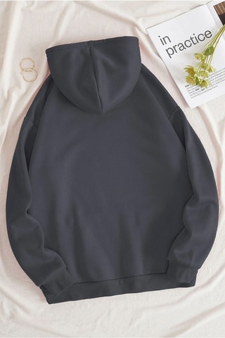 Sweat regular com capuz - Cinzento