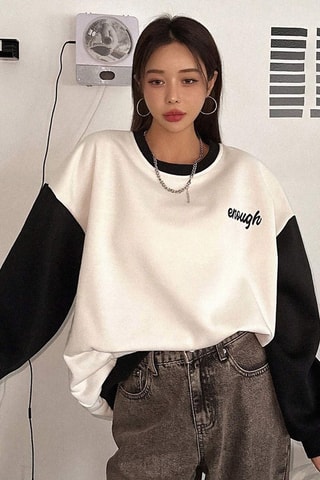 Sweat oversize - Branco e preto