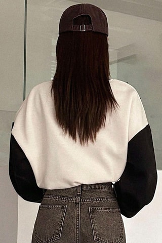 Sweat oversize - Branco e preto