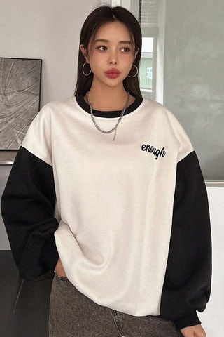 Sweat oversize - Branco e preto