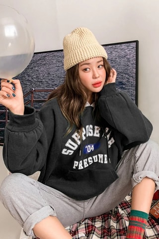 Sweat oversize com capuz - Preto