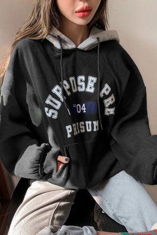 Sweat oversize com capuz - Preto