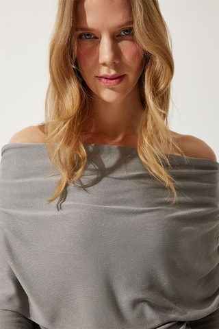 Blusa regular - Cinzento